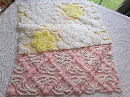 Vintage Chenille Fabric Bundle - 2 Pieces 12" x 18" each | Perfect Stash Builder for Fiber Arts & Crafting