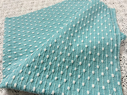 Raindrop Vintage Woven Chenille Fabric 19x23", Bates Nubby Pinstripe Quilt Material