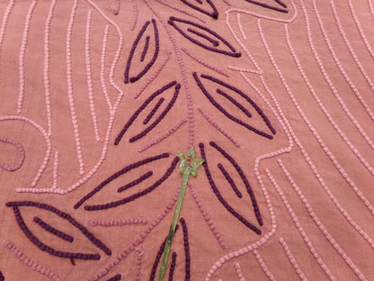 Cozy Plush Vintage Chenille Bedspread Fabric 18x21" Pc Mauve Quilting Material