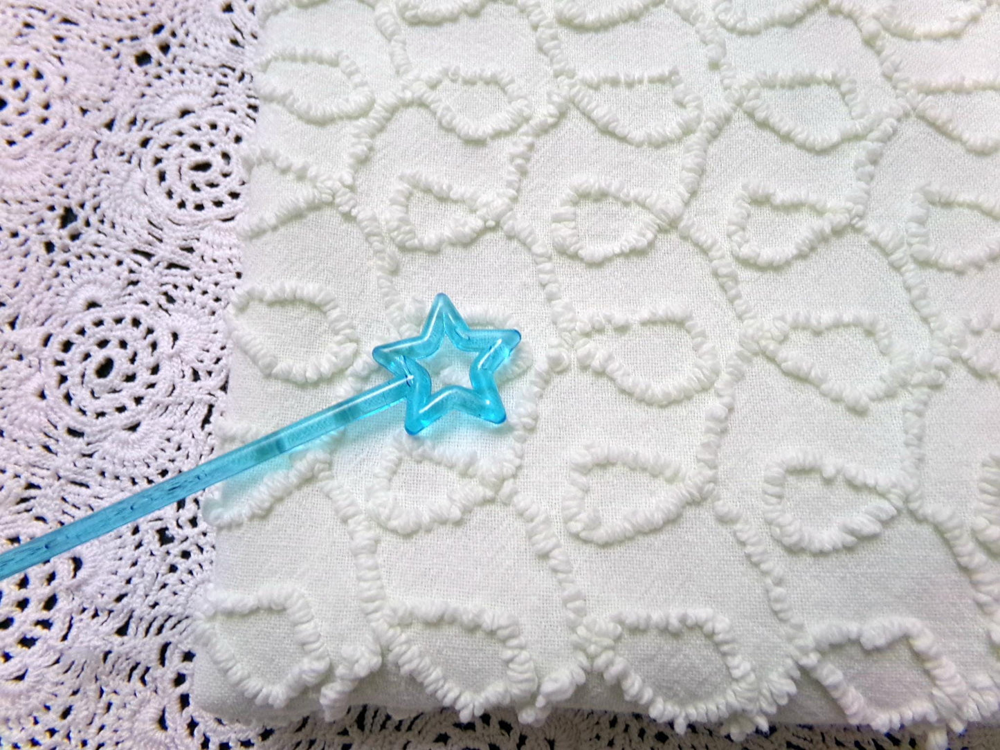 Light Green Vintage Chenille Fabric, Texturized Curly Loops 18x24" Piece