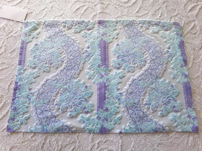 cut velvet fabric cosmic shimmer lux Bates vintage tapestry chenille material, 13" x 21" inch piece great in totes & bags