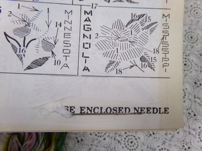 STATES' FLOWER MAP Sampler Vintage Paragon Crewel Embroidery Kit 0449 50 United States Floral Stitchery