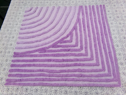 Lilac Vintage Chenille Fabric, Optic Moon Geometric Design, 18x20" Piece