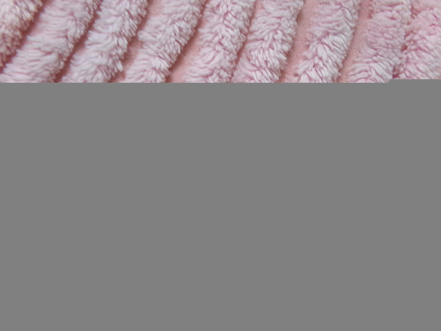 cotton candy pink vintage chenille bedspread fabric ultra plush ripple tufts 19" x 22"