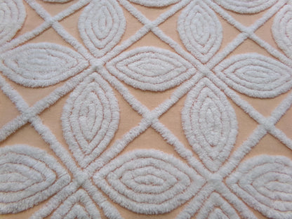 Peach Petals Vintage Chenille Bedspread Fabric, 20" x 24"