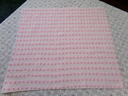 Pink Pops Vintage Chenille Woven Bedspread Fabric 20x19"