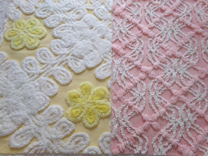 Vintage Chenille Fabric Bundle - 2 Pieces 12" x 18" each | Perfect Stash Builder for Fiber Arts & Crafting