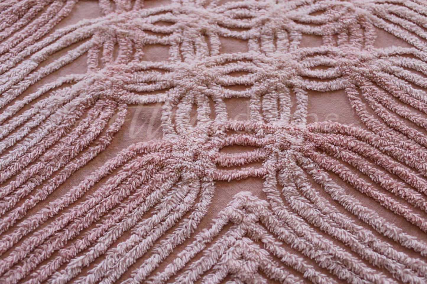 Blush Pink Nostalgia Vintage Chenille Quilt Fabric, 20" x 24" inch Piece, Pretty for Quilts & Pillows