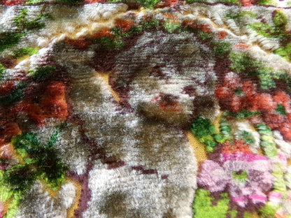 Shadow Cherub Vintage Cut Velvet Fabric Tapestry Piece 18x23.5"