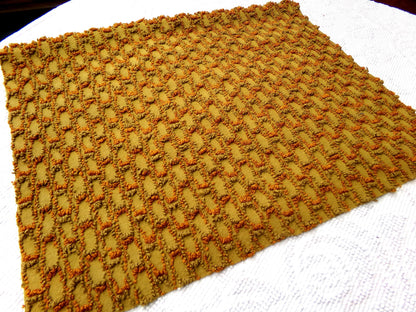 boho soul vintage chenille fabric, interesting abstract infinity design, 24" x 17" piece of quilt & sewing material
