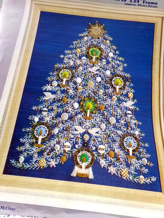 TREE of PEACE Vintage Crewel Embroidery Kit Paragon Needlecraft 6429 Christmas Wall Art June McClean