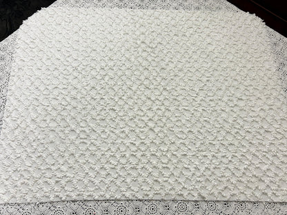Vintage White Chenille Fabric, Chained Eternity Links, 19x25" Quilting Textile
