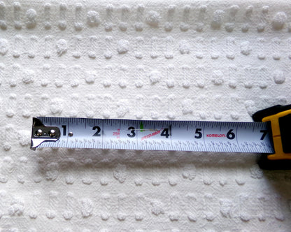 vintage white chenille fabric: dainty dot dash design, 18" x 24" piece