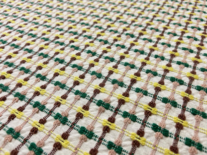 Mod Vintage Woven Chenille Fabric 21x25, Bates Bowtie Geometric Quilt Material
