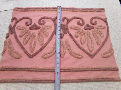 Unique Linked Heart Vintage Chenille Fabric: Old World Style Design 17" x 23" Piece of Material for Arts & Crafts, Wallhanging
