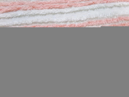 vintage chenille bedspread fabric summer peach & white stripes 15.5x29"