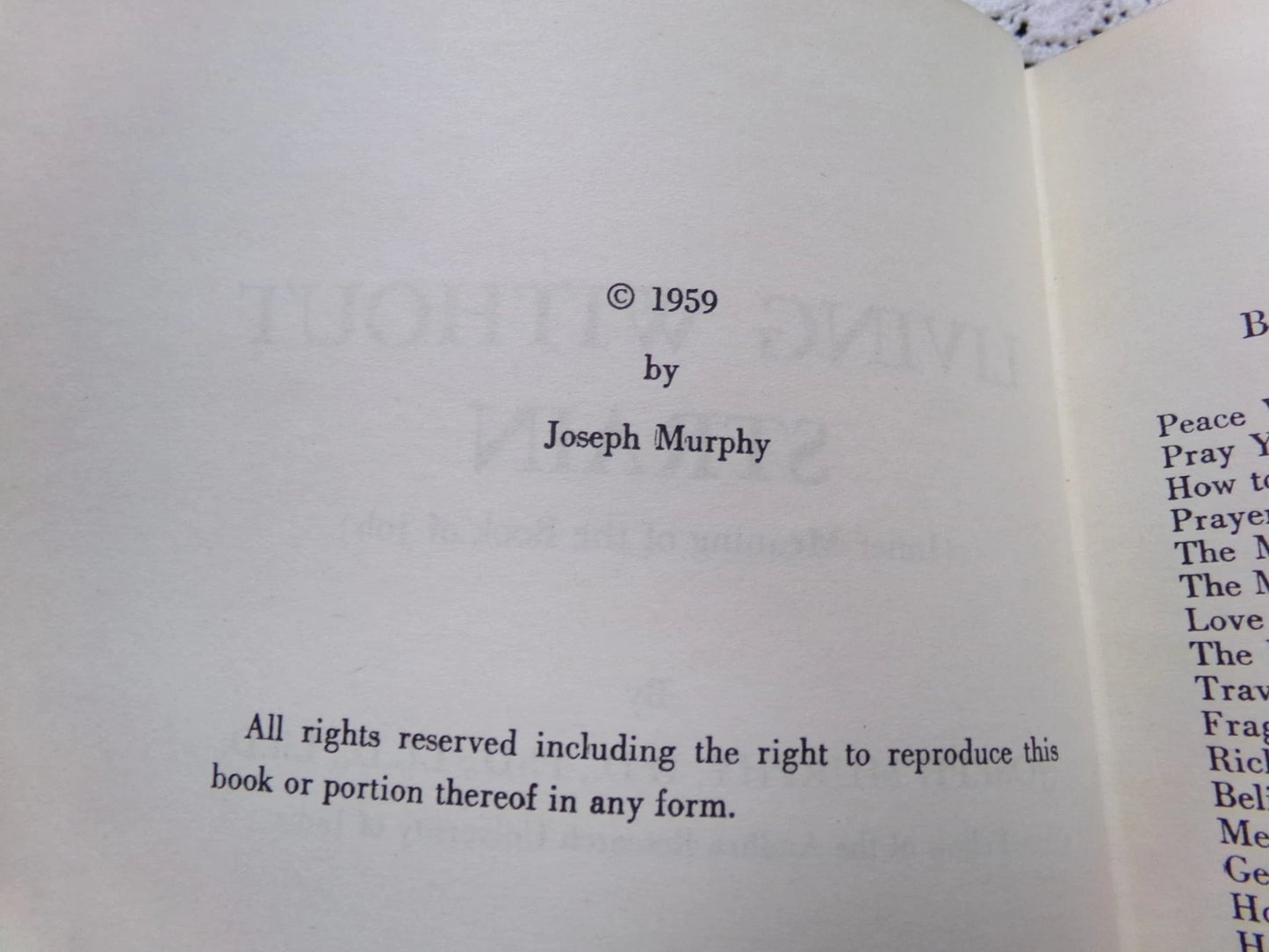 Living Without Strain SIGNED Joseph Murphy 1959 1st Ed? Rare Willing Publishing