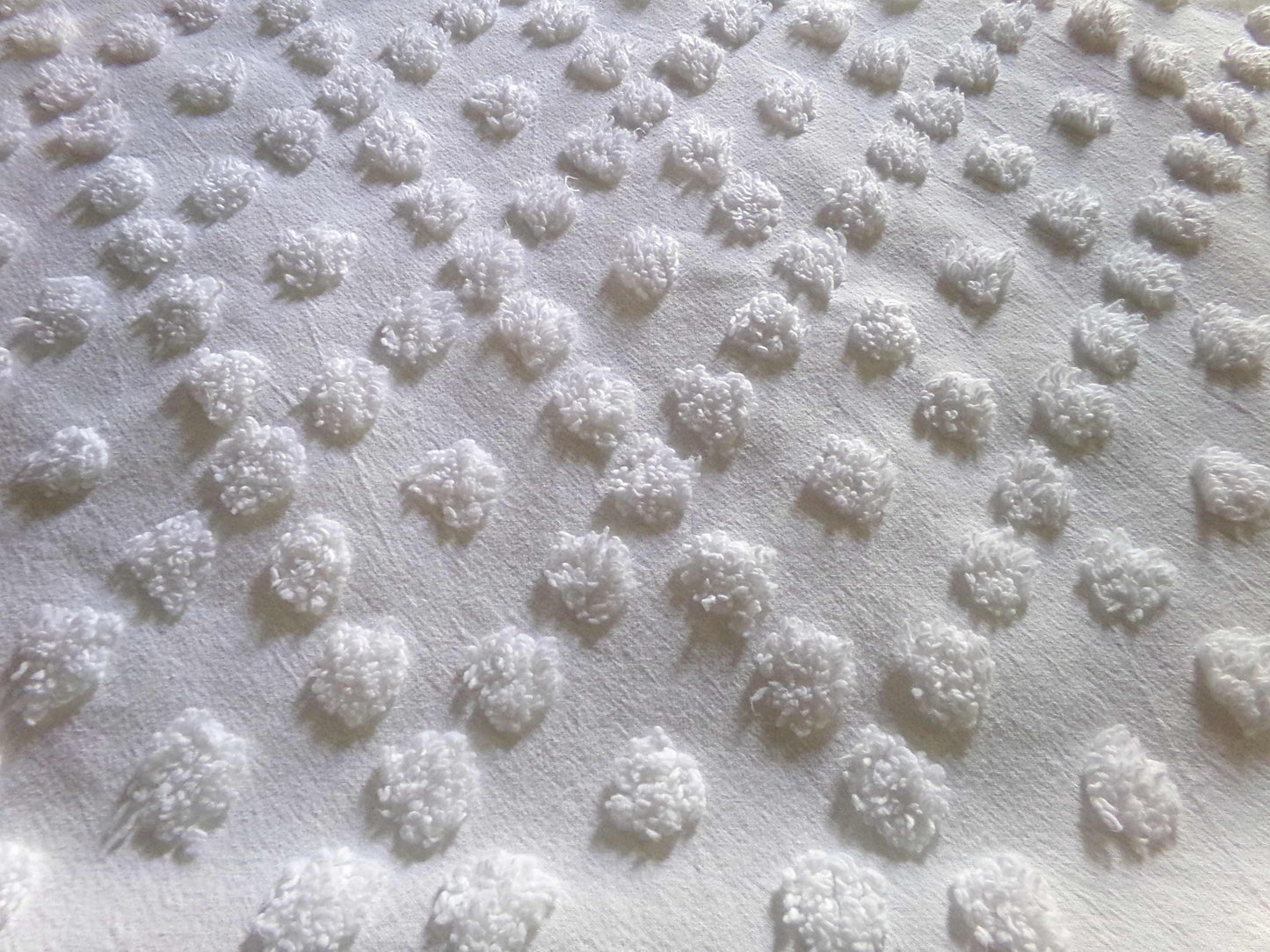 Diamond Dot Chenille Fabric, 19" x 28" inch vintage style piece, simple modern pattern for quilts & crafting