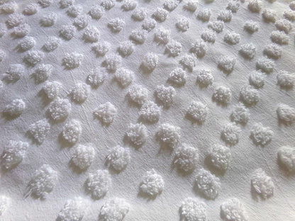 Diamond Dot Chenille Fabric, 19" x 28" inch vintage style piece, simple modern pattern for quilts & crafting