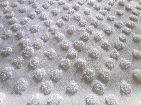 Diamond Dot Chenille Fabric, 19" x 28" inch vintage style piece, simple modern pattern for quilts & crafting