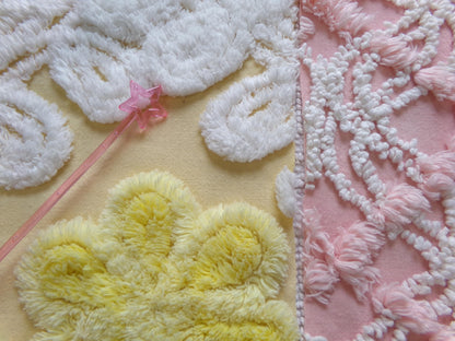 Vintage Chenille Fabric Bundle - 2 Pieces 12" x 18" each | Perfect Stash Builder for Fiber Arts & Crafting