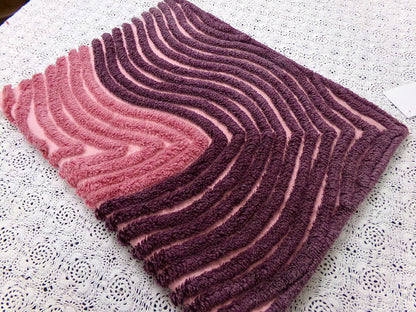 hypnotic sunkissed vintage chenille bedspread fabric pink mauve optic 16" x 25"