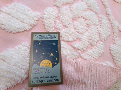 sculpted rose pink vintage chenille fabric, stylized roses cottage chic sewing material, 24" x 20" piece