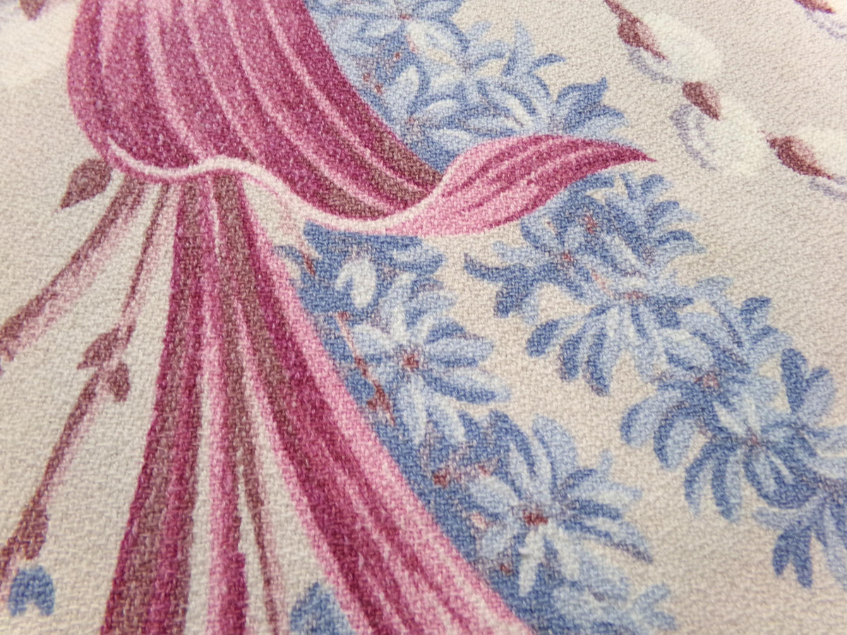 Vintage Barkcloth Fabric, Pussy Willow Design, 16x24" Piece