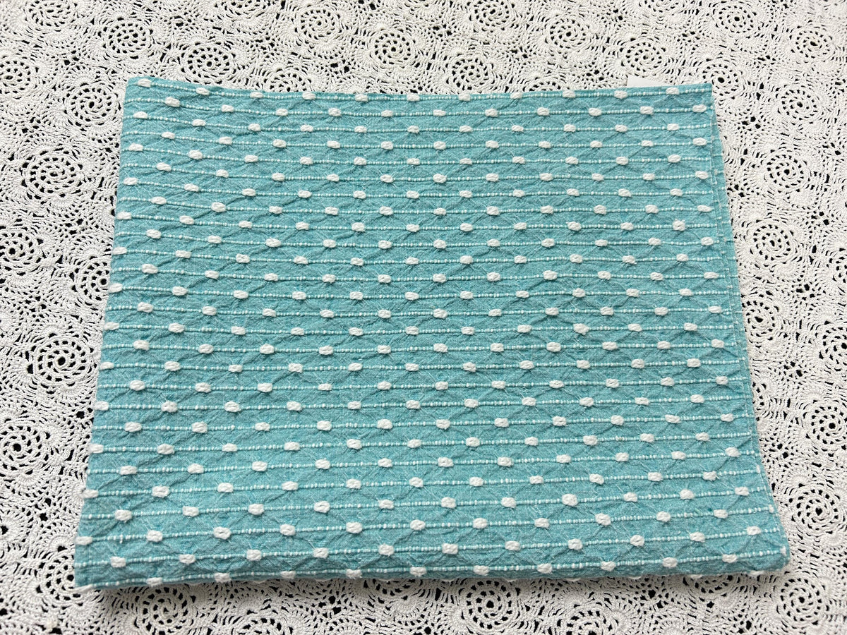 Raindrop Vintage Woven Chenille Fabric 19x23", Bates Nubby Pinstripe Quilt Material