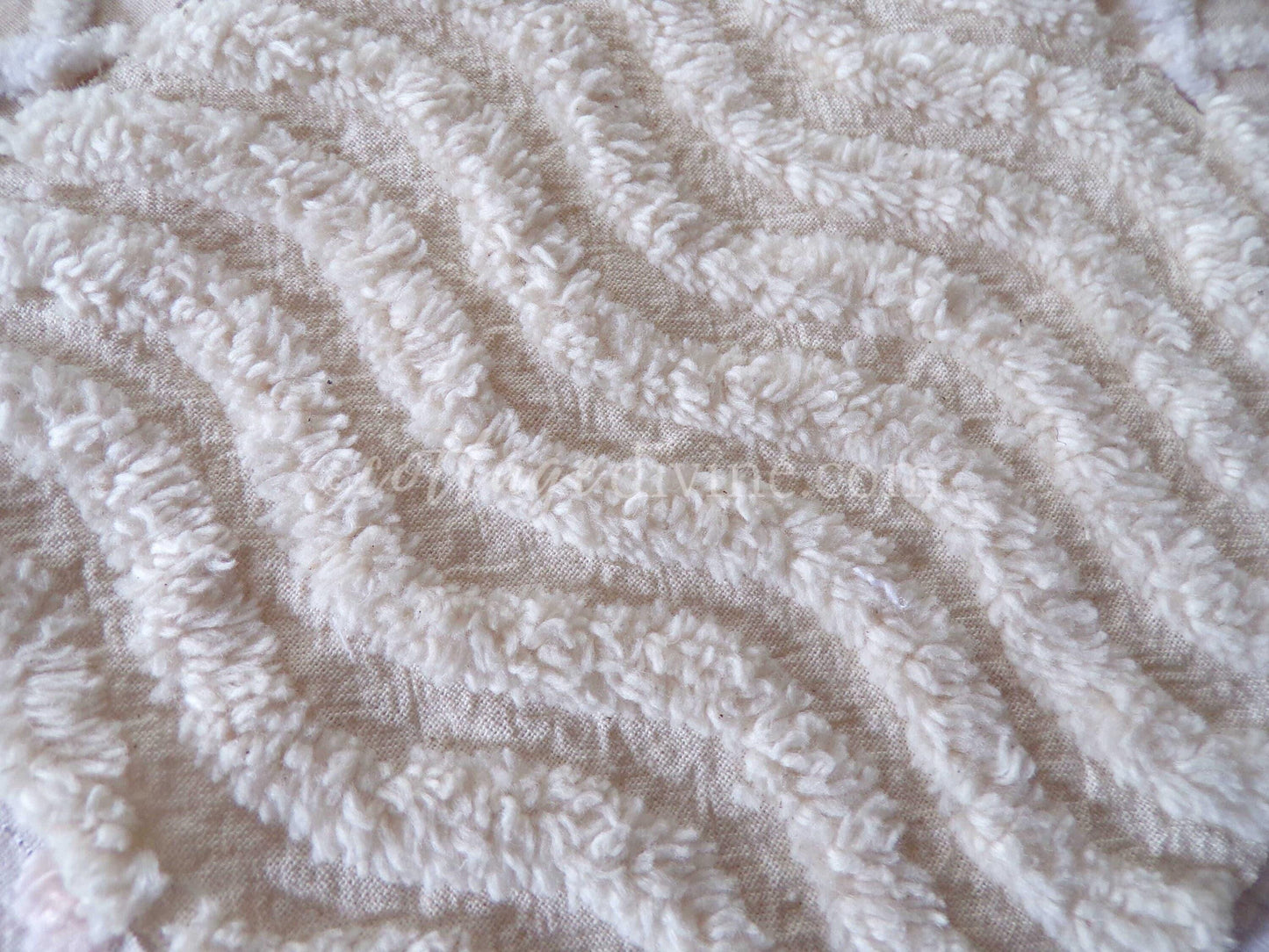 Cream Latte Quilt Squares Set from Vintage Chenille Bedspread Fabric, 16 Blocks, 6" x 6" inch, Neutral tones
