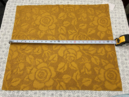 Boho Rose Vintage Chenille Fabric, Saturated Harvest Gold Woven 21x24" Piece