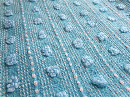 Vintage Chenille Fabric, Cute Woven Dot Dash Design, 24" x 18" inch piece, Great Quilt Material