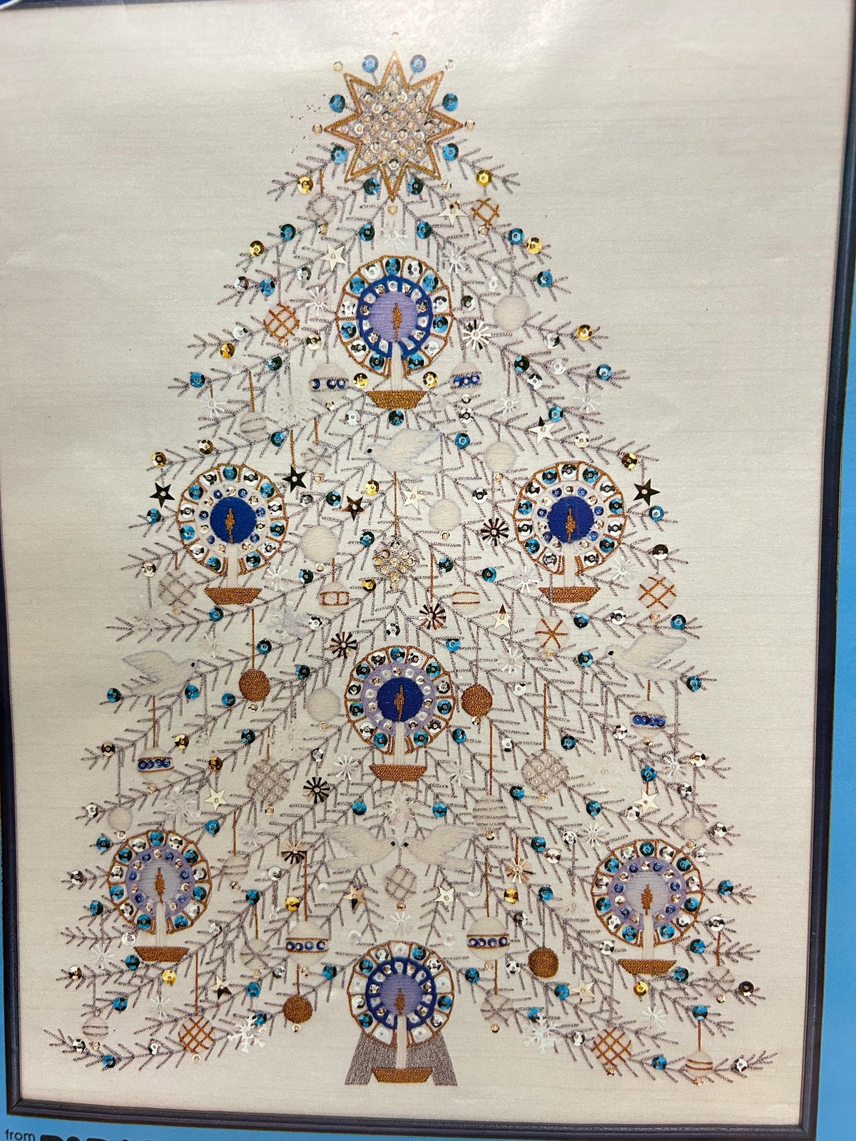 TREE of PEACE Vintage Crewel Embroidery Kit Paragon 6730 Christmas Wall Art June McClean