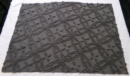 mystic moody grey chenille fabric, 18" x 25" piece of modern vintage style cotton sewing material, upcycle into pillows, quilts