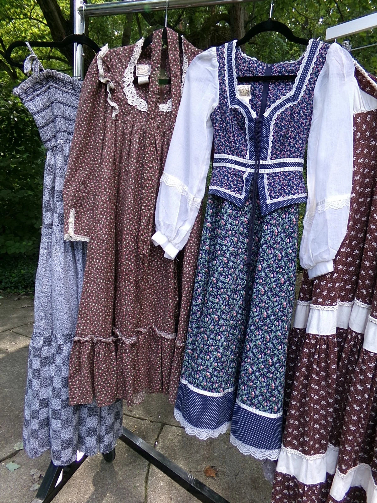 VTG PRAIRIE DRESSES GUNNE SAX, CANDI JONES, STARINA RESELLER LOT of 6 1970s Boho