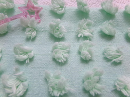 Seafoam Green Windswept Pops Vintage Chenille Fabric, Sewing & Quilt Material 18" x 24"