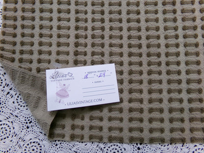 Boho Brown Barbells Vintage Chenille Bedspread Fabric 18" x 24"