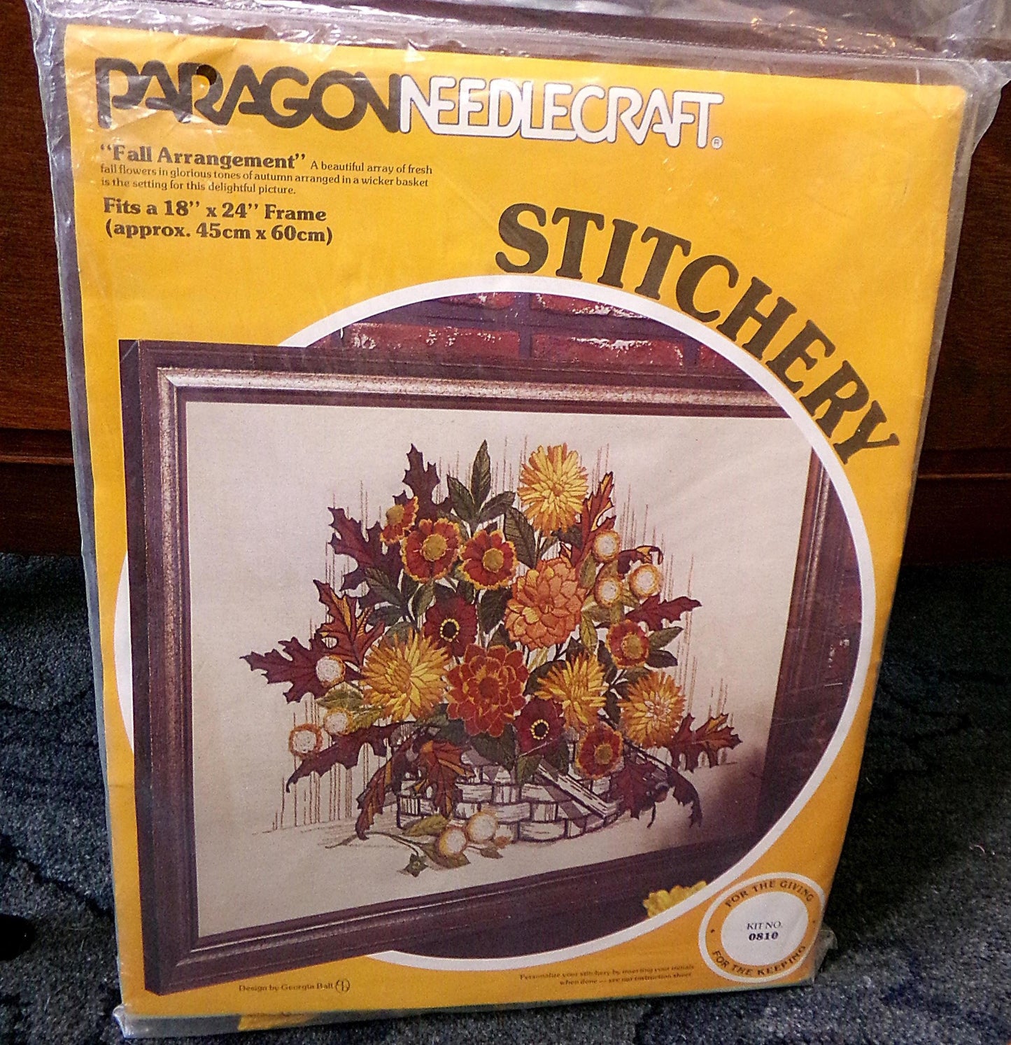 FALL ARRANGEMENT Vintage Crewel Embroidery Kit, Paragon 0810 Boho Floral Stitchery