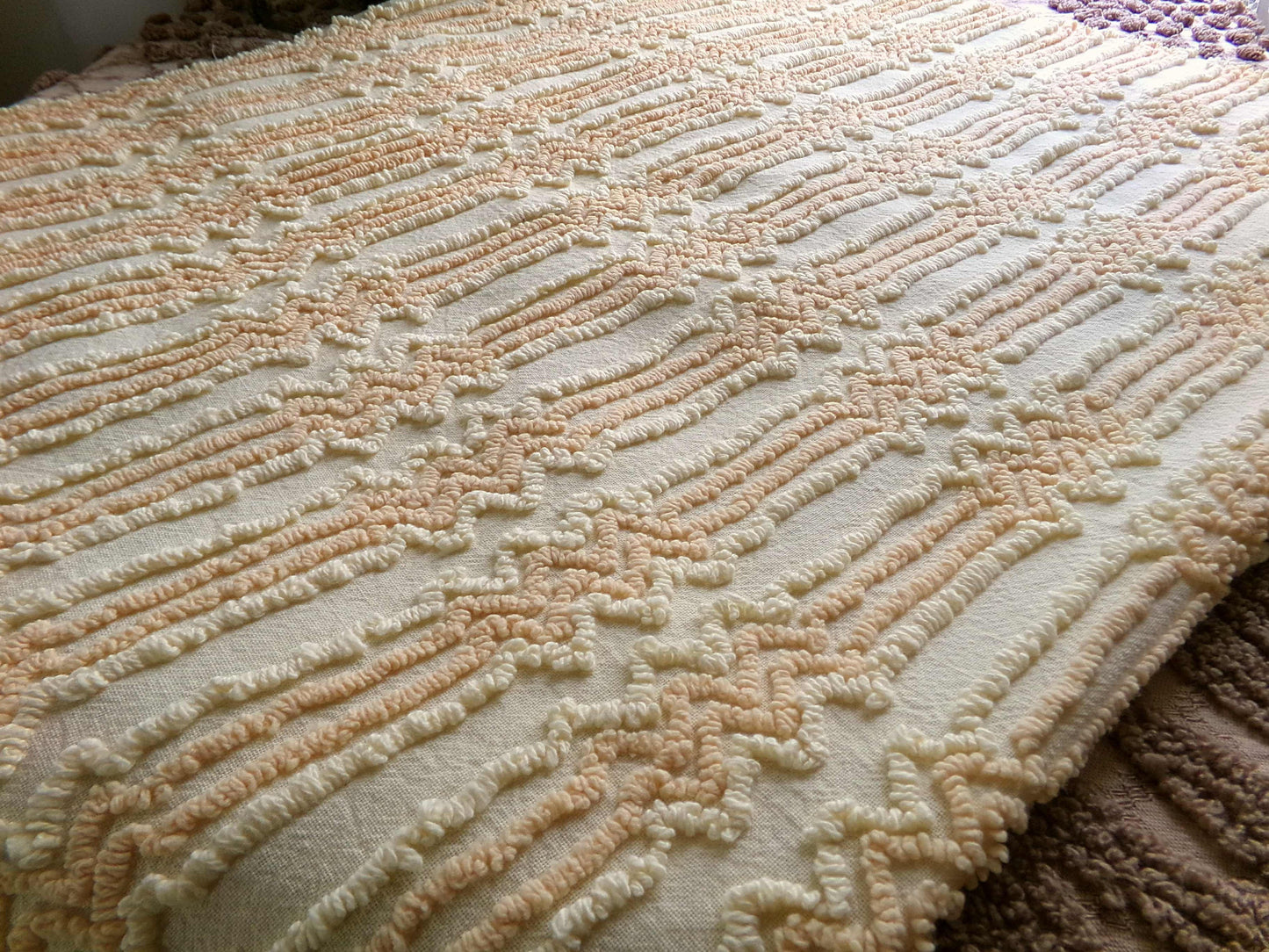 cosmic vintage chenille fabric in fantastic yellow lightning strike pattern, 16" x 27" cut fabric piece w/ needletuft zig zag zaps