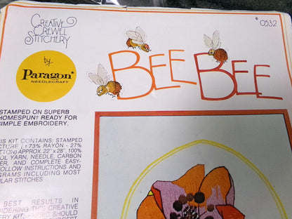 BEE BEE Vintage Embroidery Kit, Paragon Stitchery 0532, Dino Kotopoulis