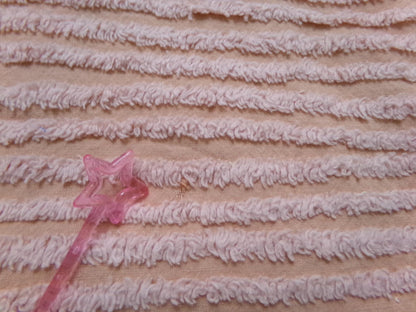 Vintage Striped Chenille Fabric, 13" x 42" Long Piece Quilt Material