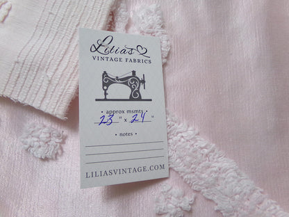 Pink Satin Vintage Chenille Fabric, Shabby Cottage 24" x 23" Piece