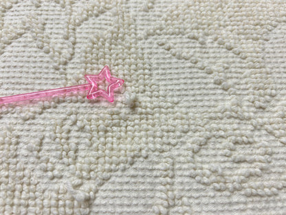 Cream White Vintage Chenille Fabric, Cabbage Roses, 20x30" Hobnail Woven Pc