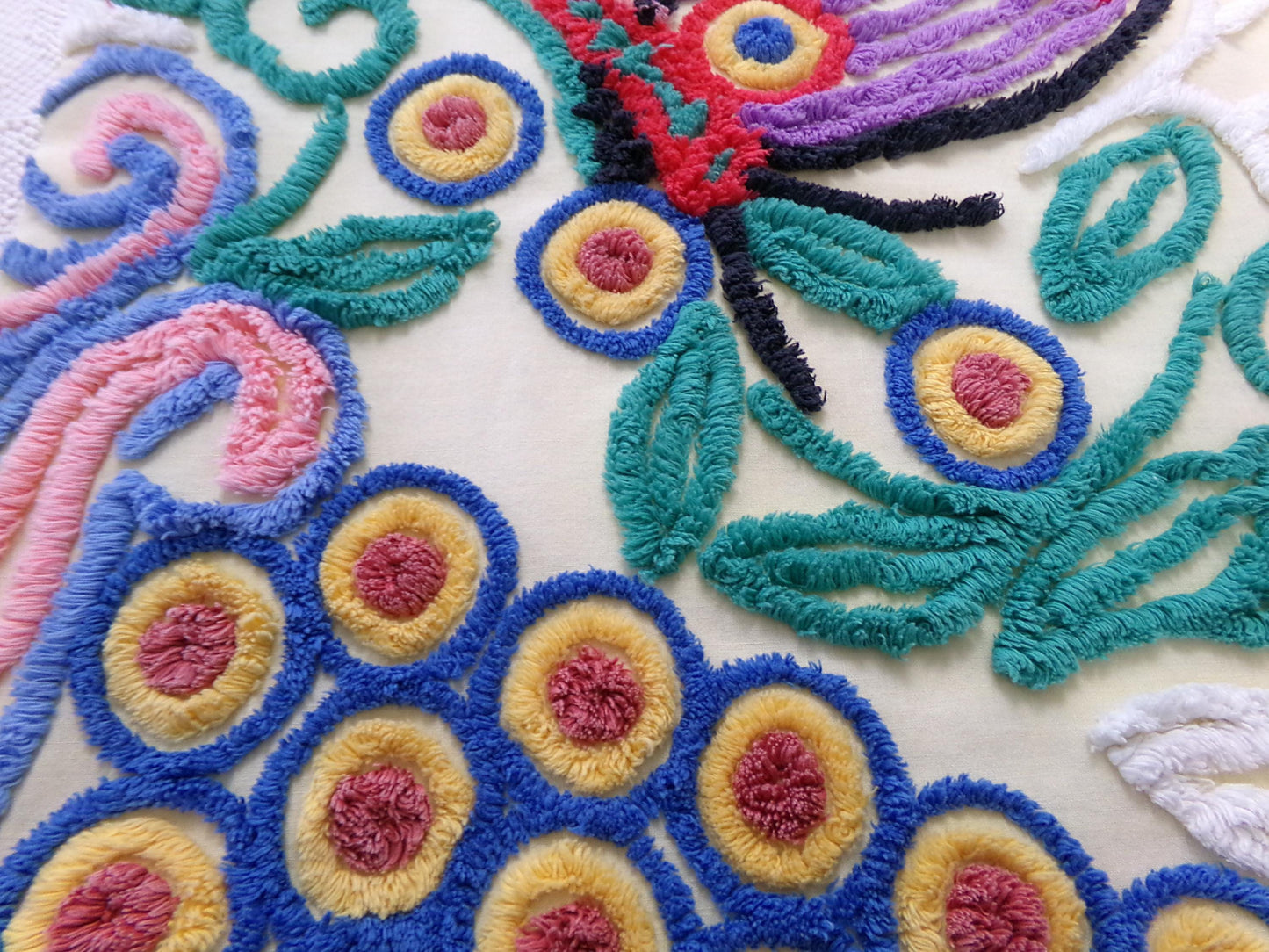 mystic butterfly vintage chenille fabric, heavenly 22" x 24" pc sewing material