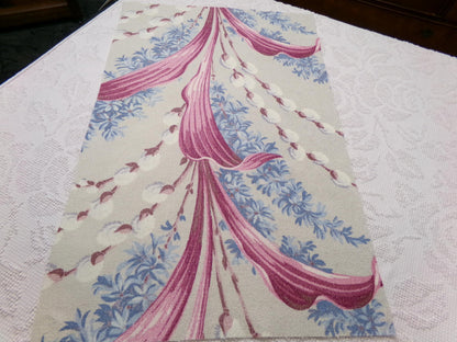 Vintage Barkcloth Fabric, Pussy Willow Design, 16x24" Piece