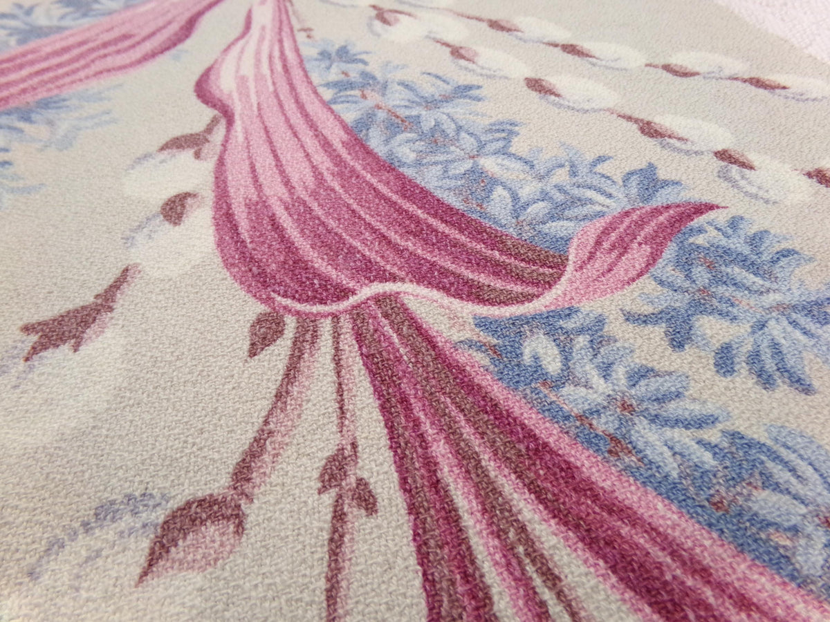 Vintage Barkcloth Fabric, Pussy Willow Design, 16x24" Piece