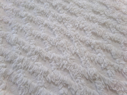Vintage Chenille Fabric Bundle in Pink Dot & White Lattice, 2 Pieces 12" x 18" each | Quick Stash Builder for Fiber Arts, Quilting