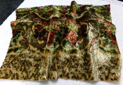 Gothic Vintage Cut Velvet Fabric Haunting Shadow Angels Cherub Tapestry Piece 18x26"