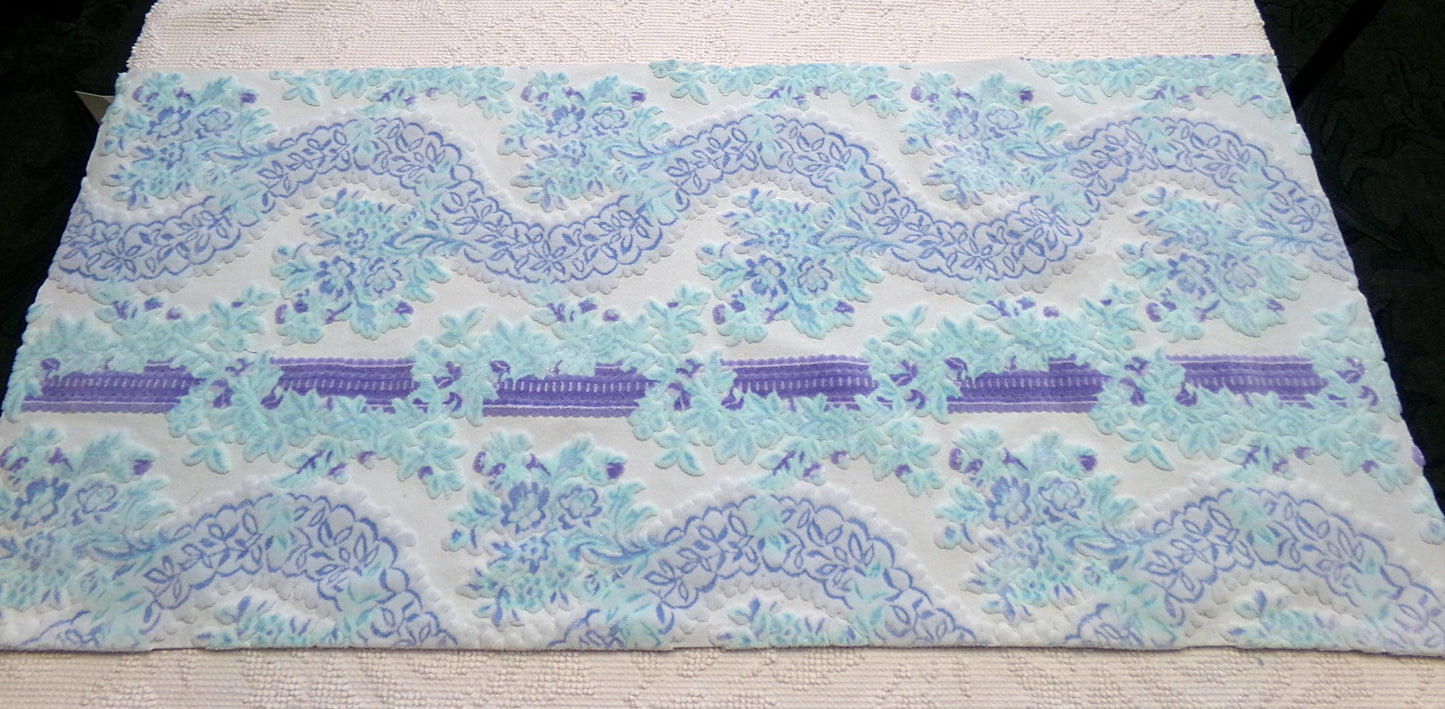 Celestial Shimmer Cut Velvet Fabric, Luxury Bates Vintage Tapestry Chenille Material, 15" x 32" Inch Piece, Lovely in Totes, Bags, Pillows