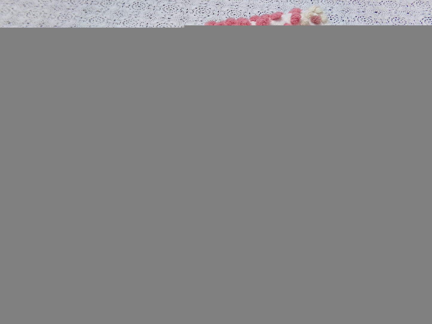 Rose Pink Diamond Pops Vintage Chenille Fabric 20 x 24" Shabby Sewing Quilt Material